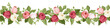 Horizontal seamless background with red, pink and white roses.