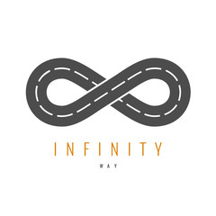 Infinity road logo. Loop way symbol.