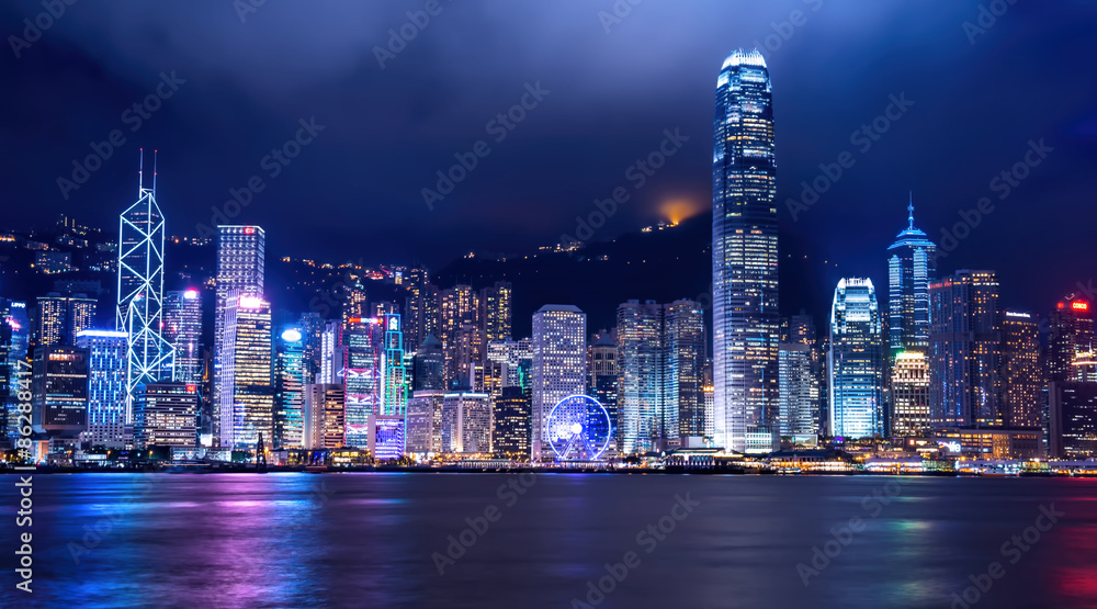 HONG KONG - JUNE 09: City Landscape of Hong Kong from Star of Av - obrazy, fototapety, plakaty 