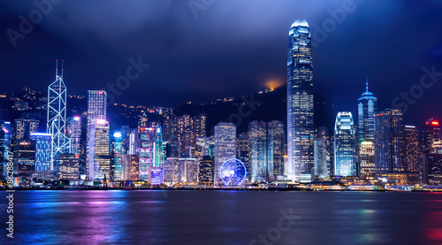 Plakat HONG KONG - 09 czerwca: Krajobraz miasta Hongkongu od Star of Av