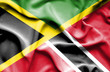 Waving flag of Trinidad and Tobago and Jamaica
