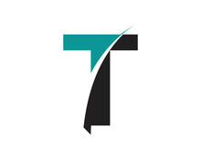 T Letter Swoosh Modern Logo