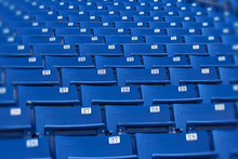 Blue Stadium Seats (selective Focus)