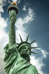 Statue of Liberty on a cloudy day