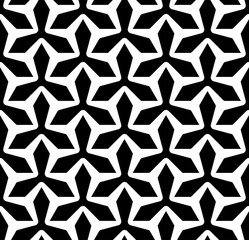 Wall Mural - Black and white geometric seamless pattern, abstract background.