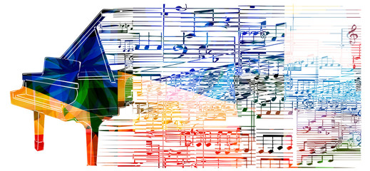 Wall Mural - Colorful piano design. Music background