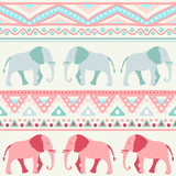 Animal seamless vector pattern of elephant
