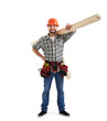 © ArtFamily - builder holding long wooden boards
