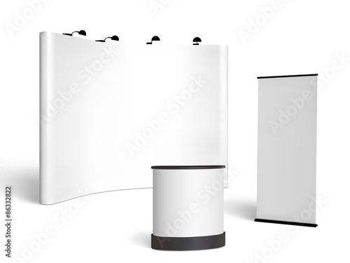 Fotografie, Obraz Trade show booth mock-up. Vector isolated on white background