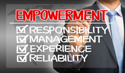 Wall Mural - empowerment concept: responsibility management experience reliab