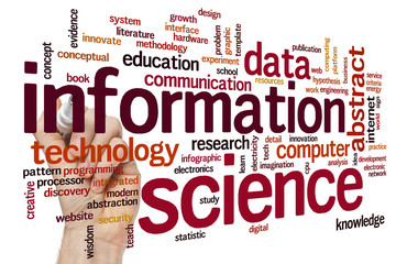 Wall Mural - information science word cloud