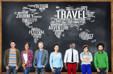 Canvas Print - Travel Explore Global Destination Trip Adventure Concept