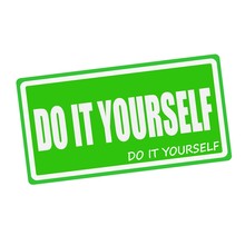 DO IT YOURSELF White Stamp Text On Green