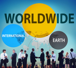 Wall Mural - Worldwide International Earth Networking Connection Concept