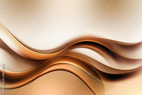 Plakat na zamówienie Dark Gold Amazing Abstract Waves Background