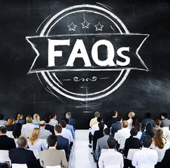 Wall Mural - Faq Frequently Asked Questions Guidance Explanation Concept