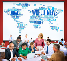 Wall Mural - World News Globalization Advertising Event Media Infomation Conc