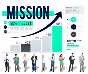 Wall Mural - Mission Success Target Solution Aim Aspiration Concept