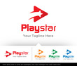 Play Star Logo Design vector