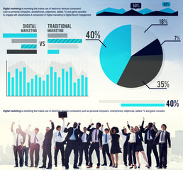 Wall Mural - Digital Marketing Graph Statistics Analysis Finance Market Conce