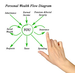 Canvas Print - Personal Wealth Flow Diagram