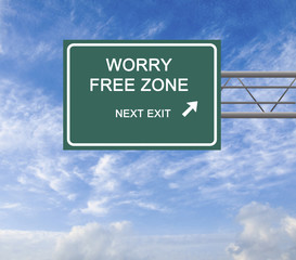 Canvas Print - Road Sign to worry free zone