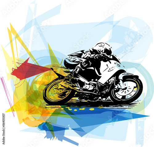 Fototapeta dla dzieci Extreme motocross racer by motorcycle