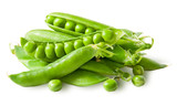 Fototapeta Mapy - Pile green peas in pods with peas