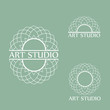 Shape White Art Studio Business Logo Template
