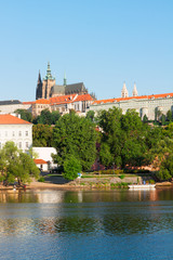 Wall Mural - Vitus cathedral over Vltava river,