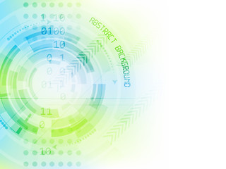 Wall Mural - abstract future technology vector background with circle elements and arrows
