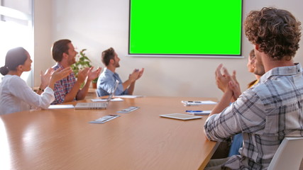 Sticker - Creative team looking at green screen