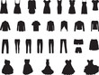Clothes collection illustrated on white