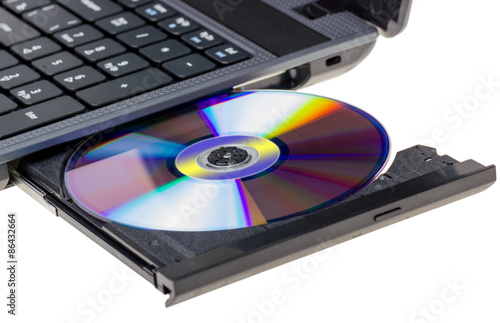Fotografía Electronic collection - Laptop with open DVD tray