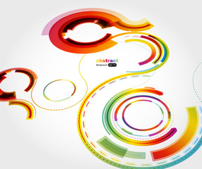 Sticker - Abstract technology lines vector background