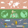 © Matrioshka - Logistic and transport, Logistic concept flat banners