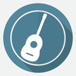 guitar icon on white circle with a long shadow