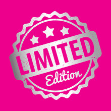 Limited Edition Rubber Stamp Award Vector Silver On A Pink Background.
