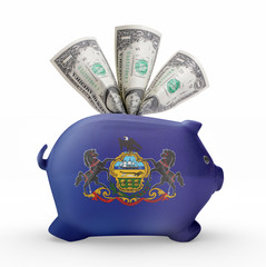 Wall Mural - Piggy bank with the flag of Pennsylvania .(series)