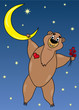 Bear on moon illustration