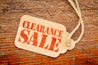 clearance sale sign on a price tag