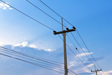 Electric Pole Power Lines And Wires