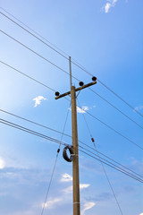 electric pole power lines and wires