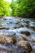 The swift flow of the West Fork River in the Beautiful Blue Ridge Mountains of North Carolina.