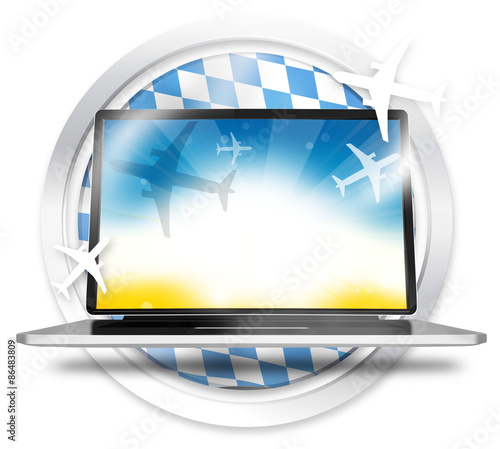 Bavaria Flag Round Computer