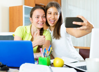 girls taking a selfie photo