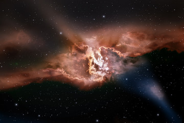 Wall Mural - space background with nebula and stars.