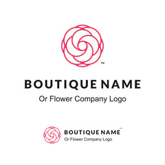 Beautiful Contour Logo with Flower for Boutique or Beauty Salon or Flowers Company