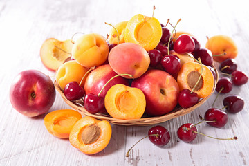 Wall Mural - peach,apricot and cherry fruit