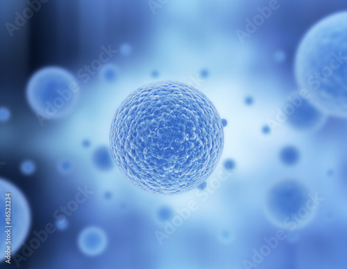 Photographie Illustration multiplication des cellules en bleu